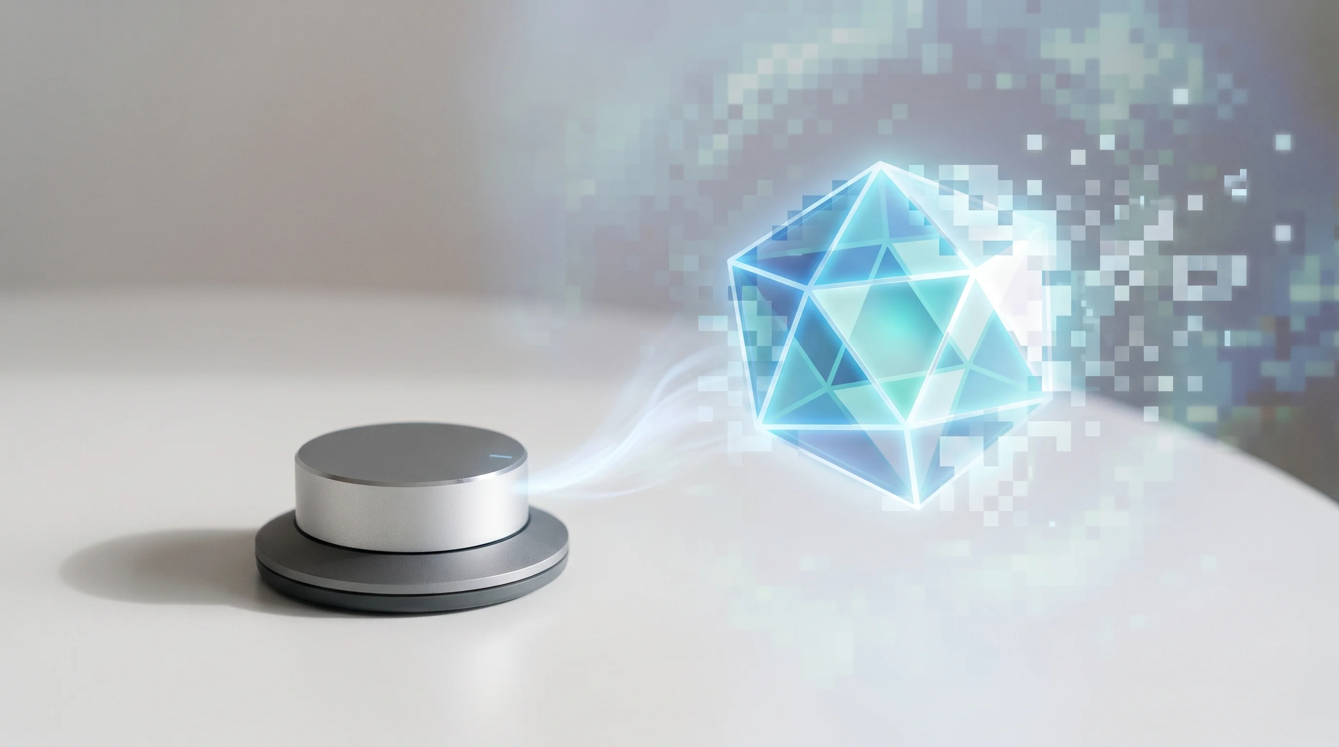 Digital illustration for article section "Content Section 3" in "Nous Research raises $90M to build enterprise AI agents" - A sleek, minimalist control dial resting on a smooth, uncluttered surface, physically manipulating a...