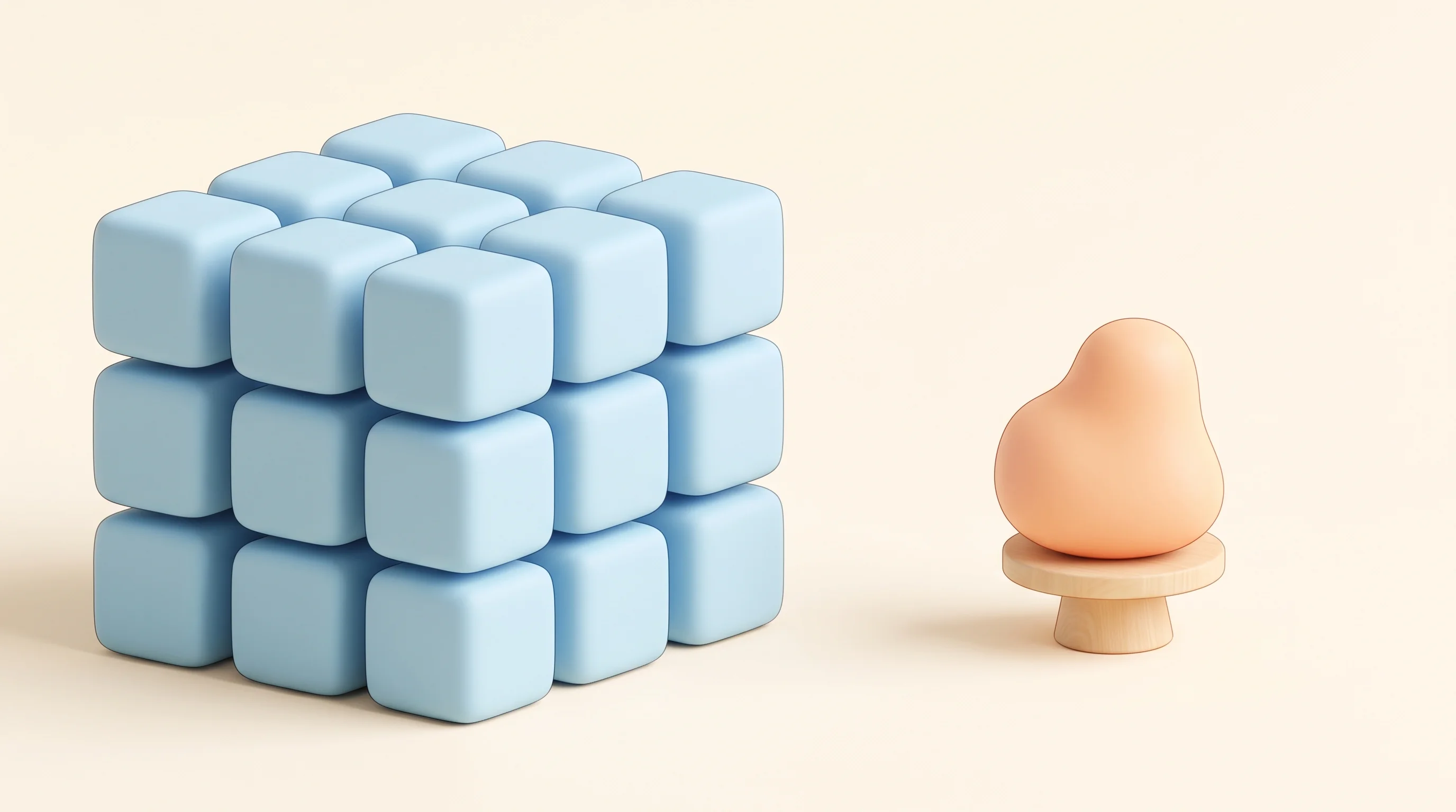 Digital illustration for article section "Competitive Context" in "Taste Labs raises $18.5M to teach AI design taste" - A conceptual, minimalist illustration representing a crowded competitive market and a unique standou...