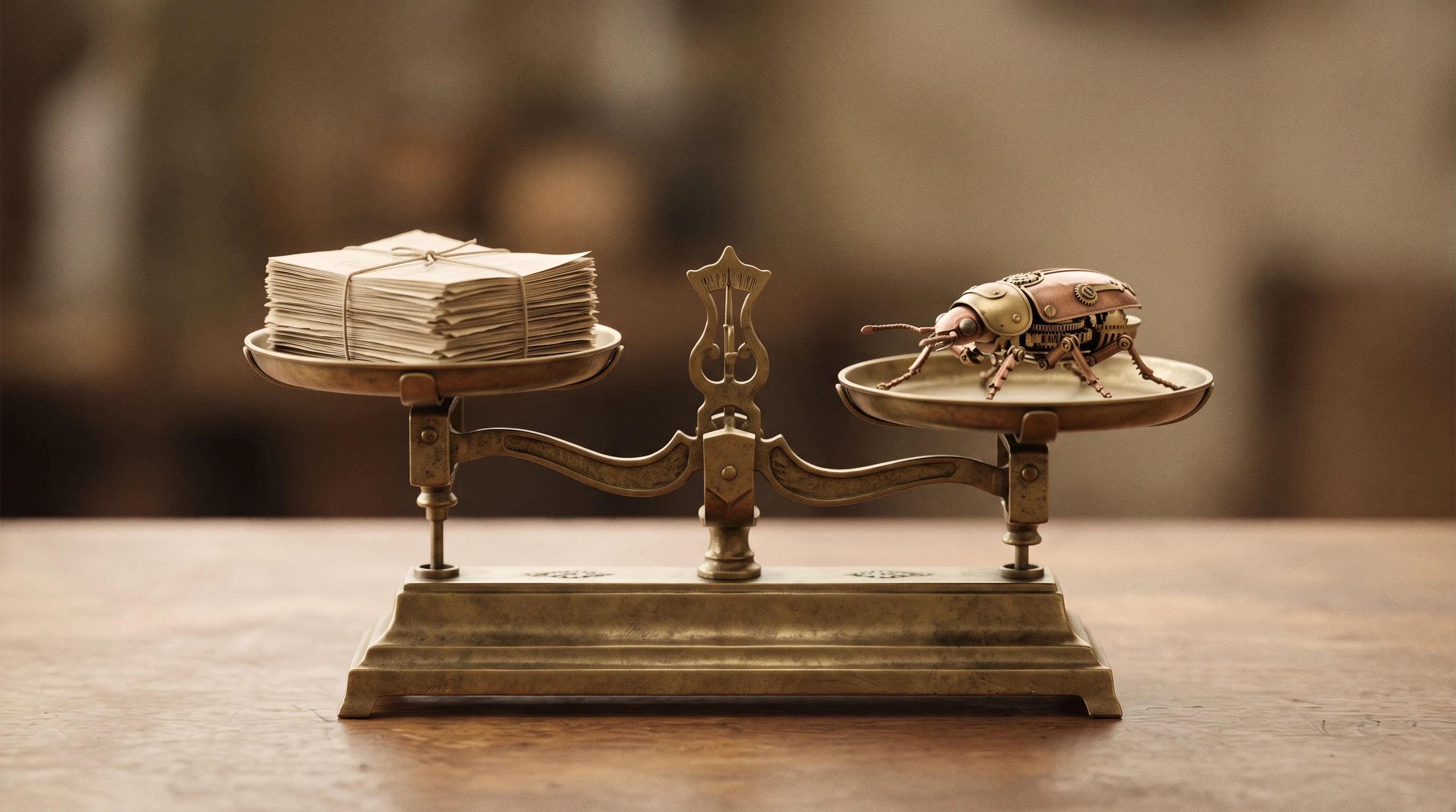 Digital illustration for article section "Content Section 3" in "V12 raises $10M to autonomously find critical vulnerabilities" - A clean, minimalist conceptual image representing the recalibration of bug bounty programs, featurin...
