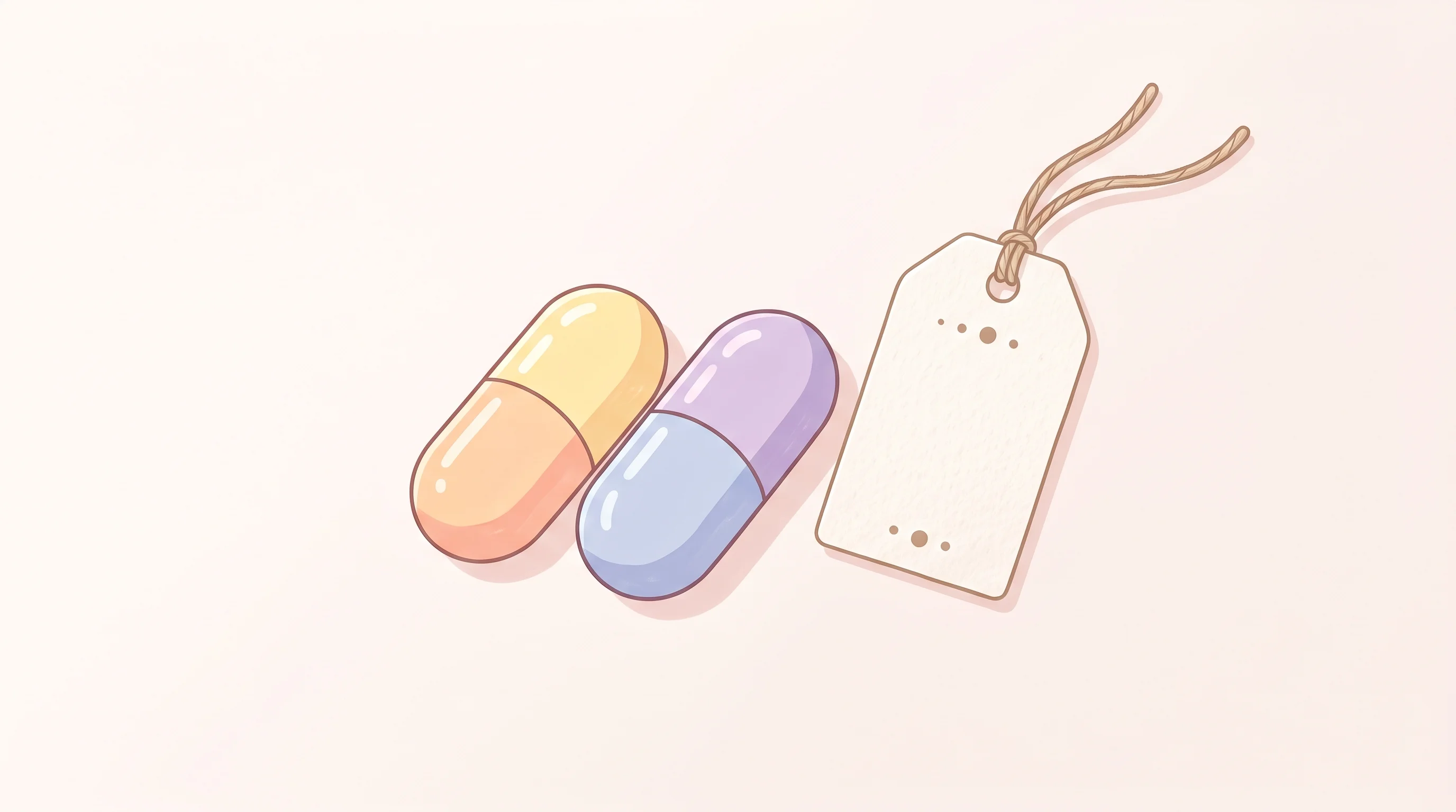 Digital illustration for article section "Content Section 2" in "Nolla Health launches AI to prescribe acne meds in Utah" - A minimalist, conceptual illustration of two stylized medication capsules resting side-by-side, repr...
