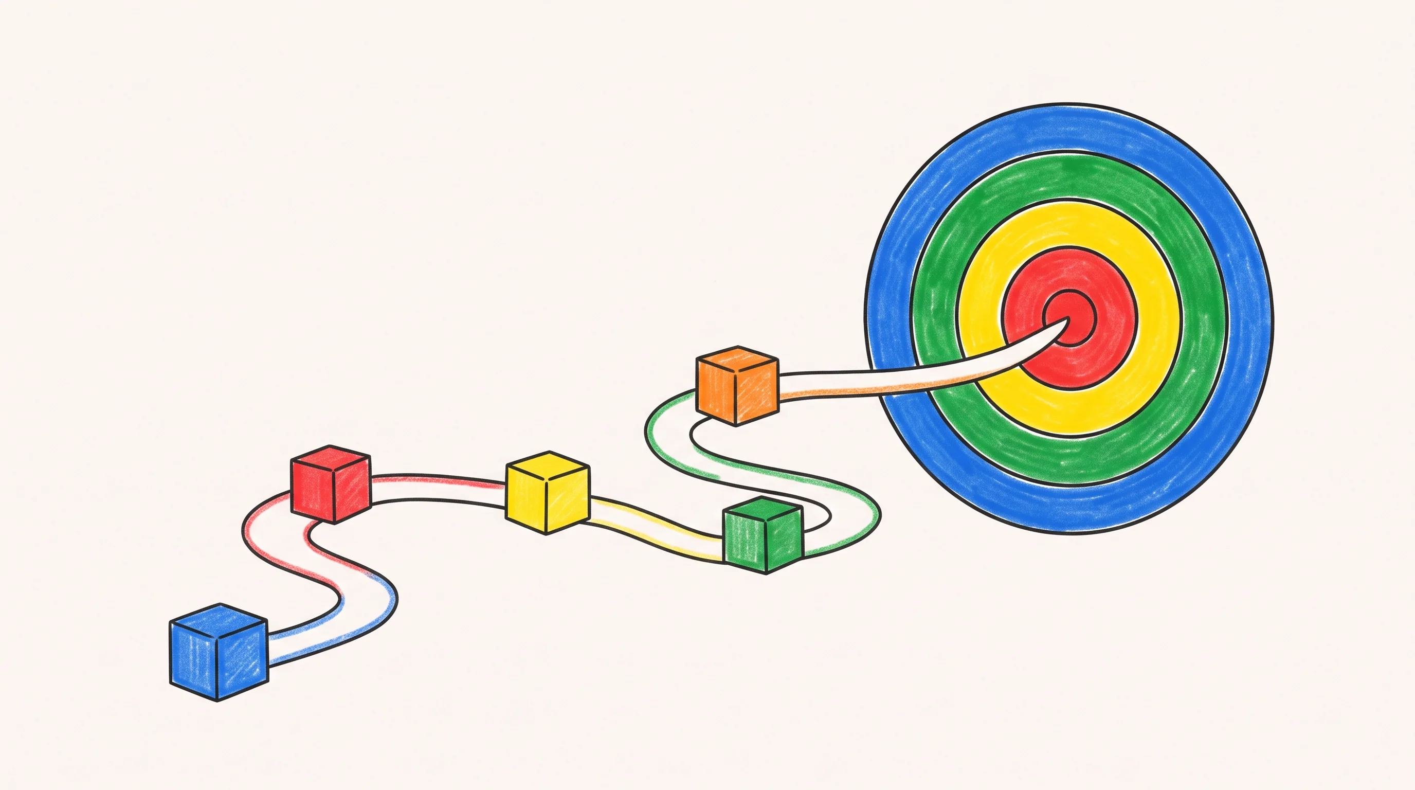 Digital illustration for article section "Content Section 3" in "Atomic raises $12.5M as AI takes over 90% of DashMart buying" - A clean, minimal, and conceptual illustration showing a large, vibrant target symbol representing hi...