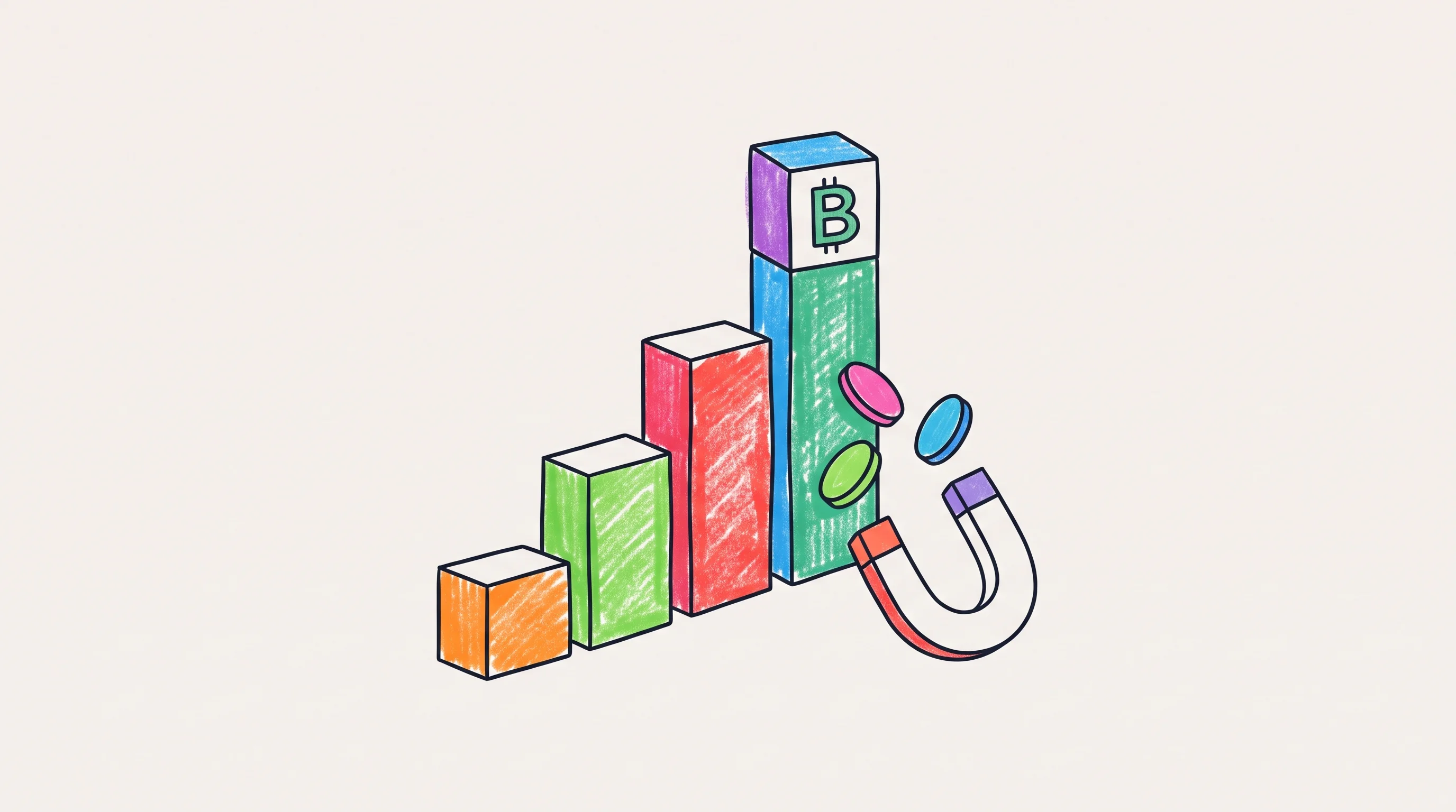 Digital illustration for article section "Content Section 4" in "Atomic raises $12.5M as AI takes over 90% of DashMart buying" - A conceptual and minimalist illustration representing financial growth and Series B investor interes...