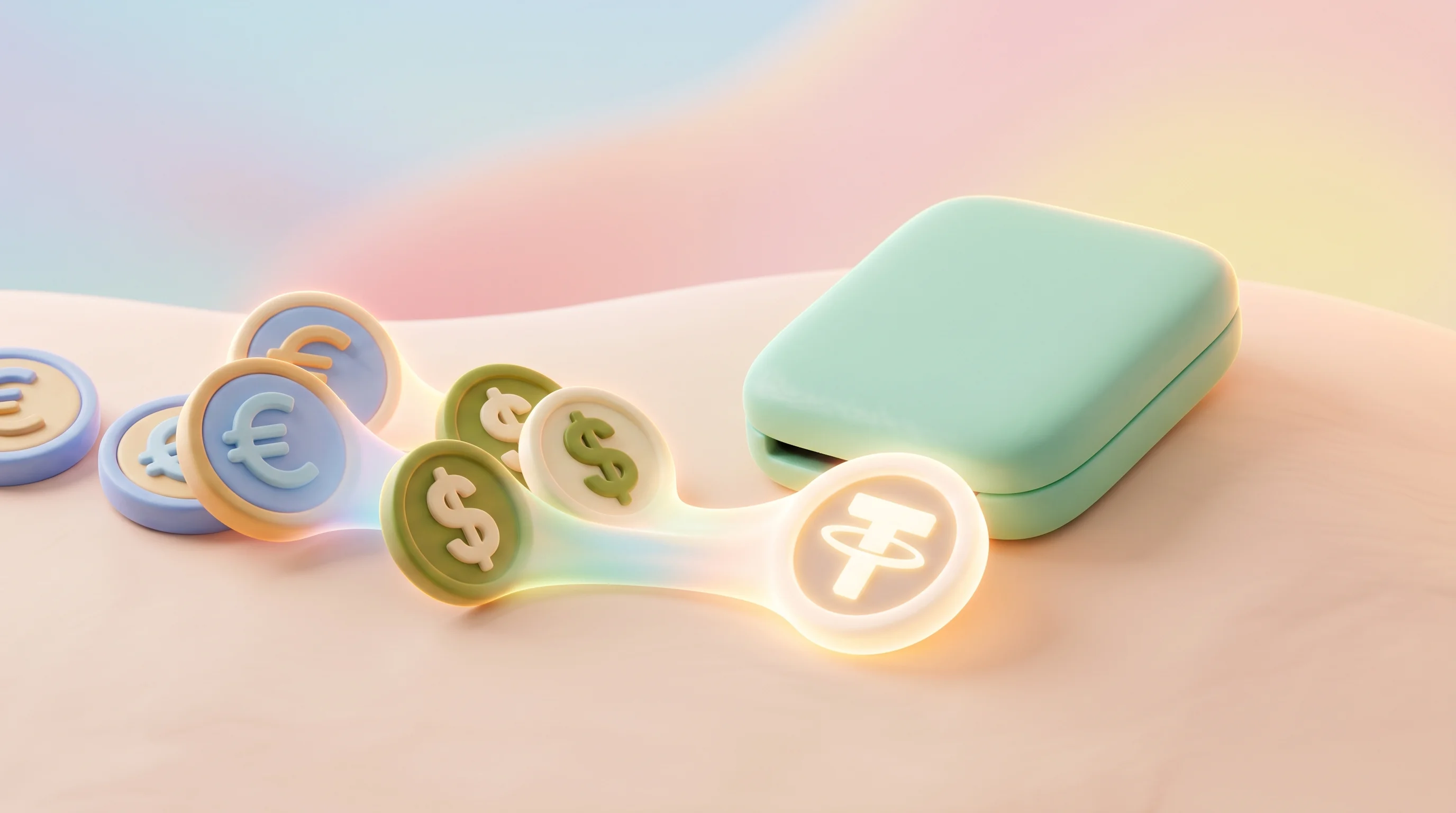 Digital illustration for article section "Content Section 3" in "Noah raises $38M to scale stablecoin payment infrastructure" - A clean, minimalist 3D composition representing a seamless financial bridge, featuring a sleek, styl...