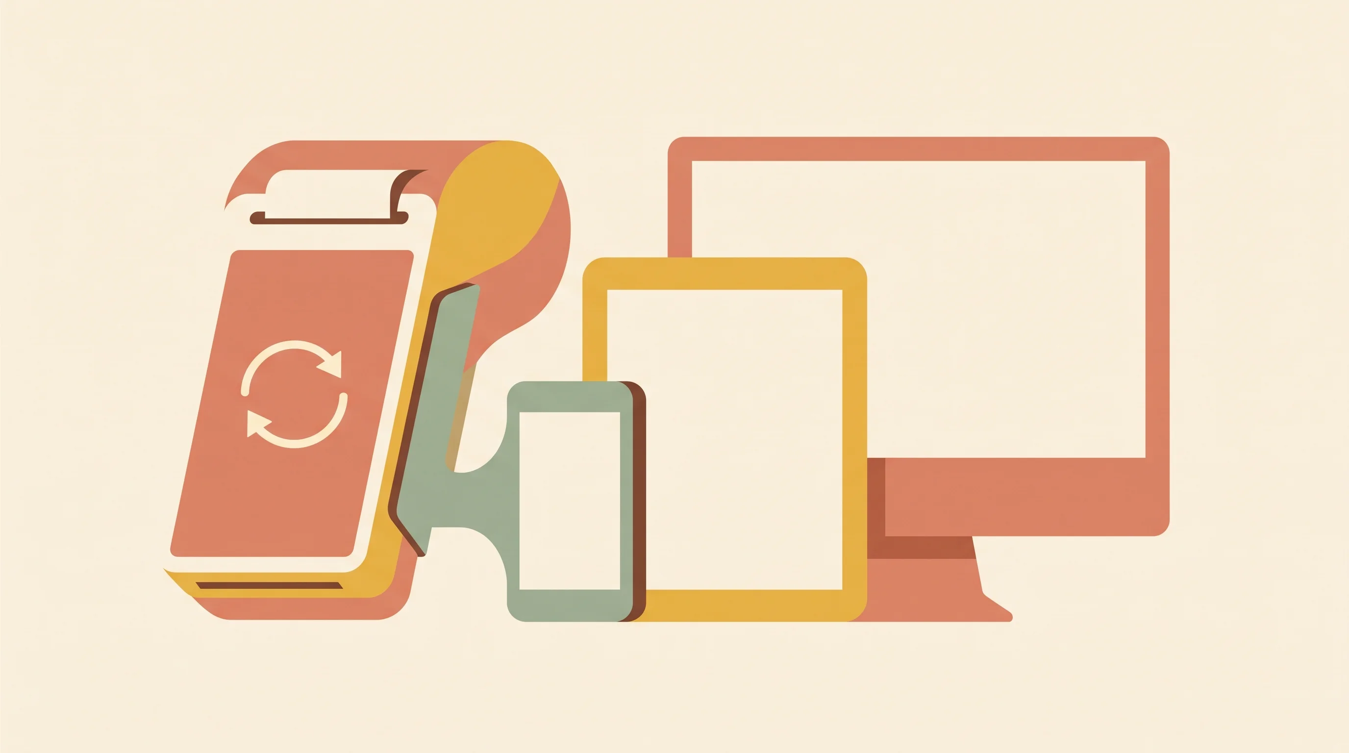 Digital illustration for article section "Content Section 3" in "Ocean raises $3.2M Series A to digitize tax-free shopping" - A contemporary flat illustration of a sleek, modern Point of Sale terminal seamlessly interlocking w...