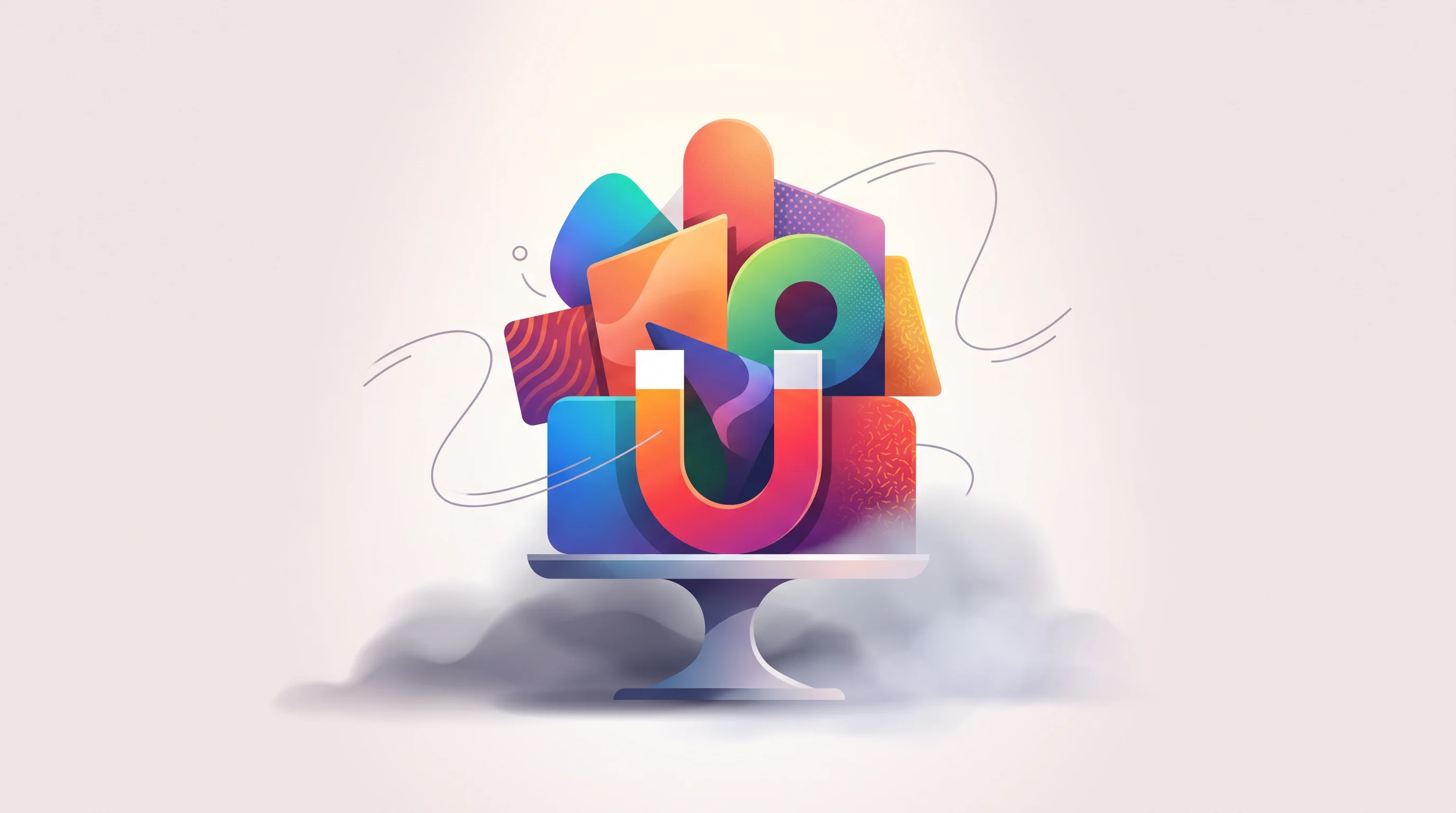 Digital illustration for article section "Consolidation Play in a Crowded Market" in "Databuddy launches AI analyst for product issue investigation" - A clean, minimalist conceptual illustration representing consolidation in a crowded market, featurin...
