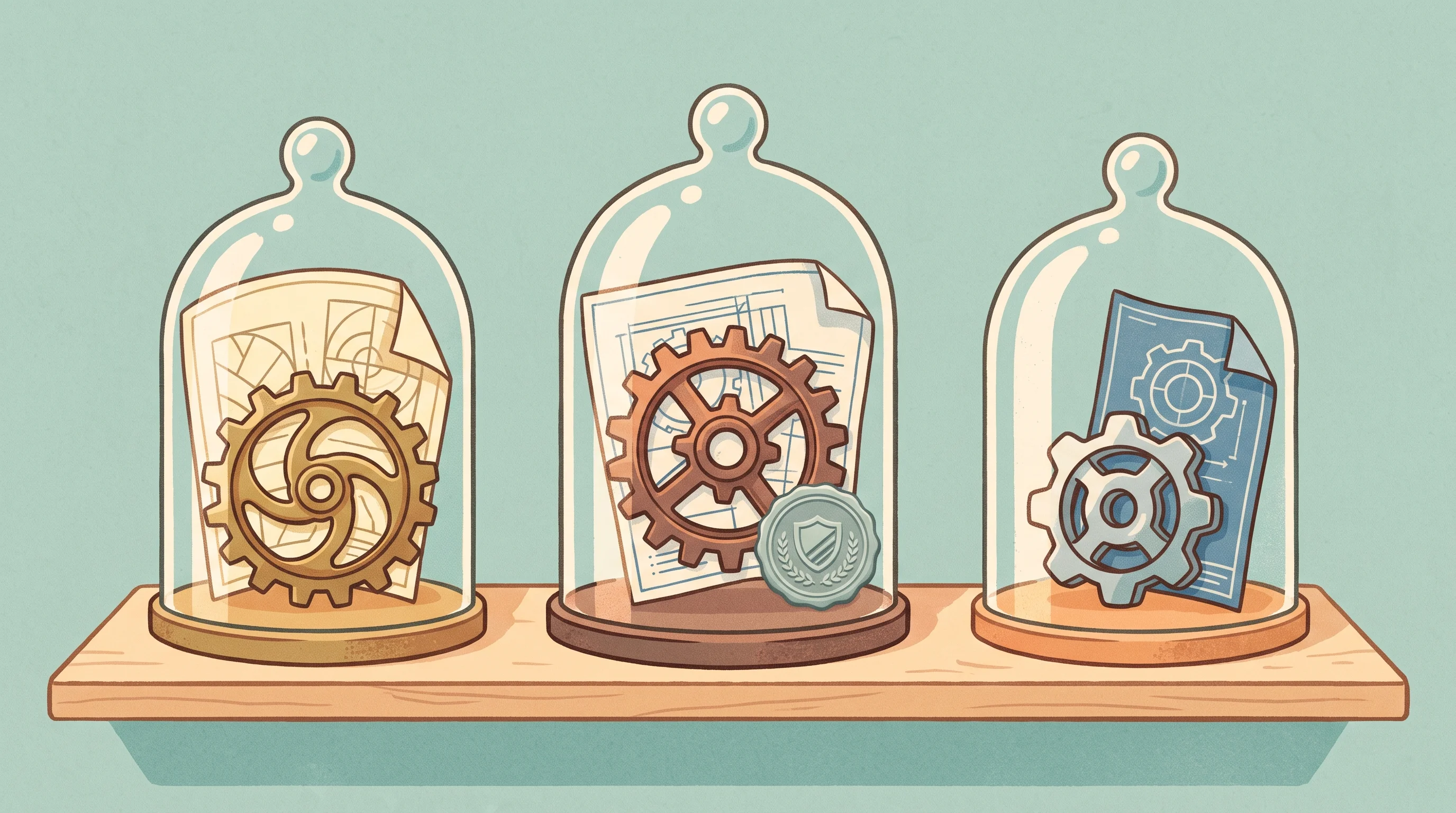 Digital illustration for article section "Content Section 4" in "Forgepoint raises $9.8M to deploy AI agents in manufacturing" - A conceptual illustration representing secure data isolation and proprietary manufacturing, featurin...