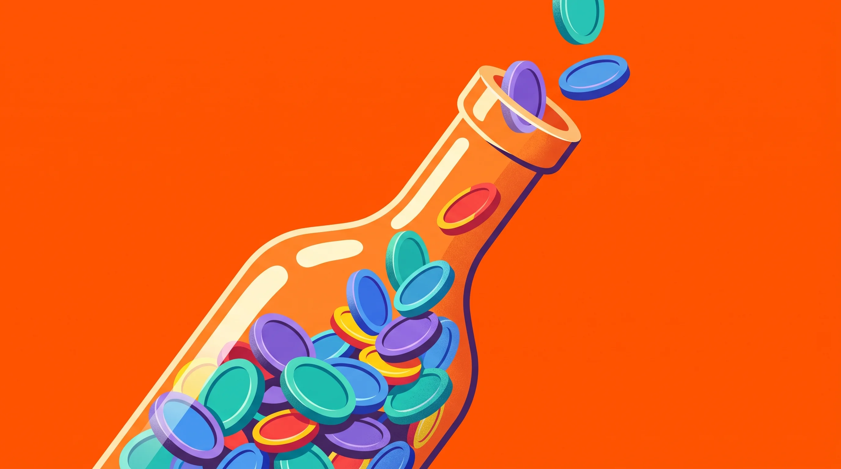 Digital illustration for article section "Content Section 4" in "Multiliquid raises $8M to solve tokenized asset liquidity" - A conceptual, modern illustration depicting a stylized glass bottle with a narrow neck to visually r...
