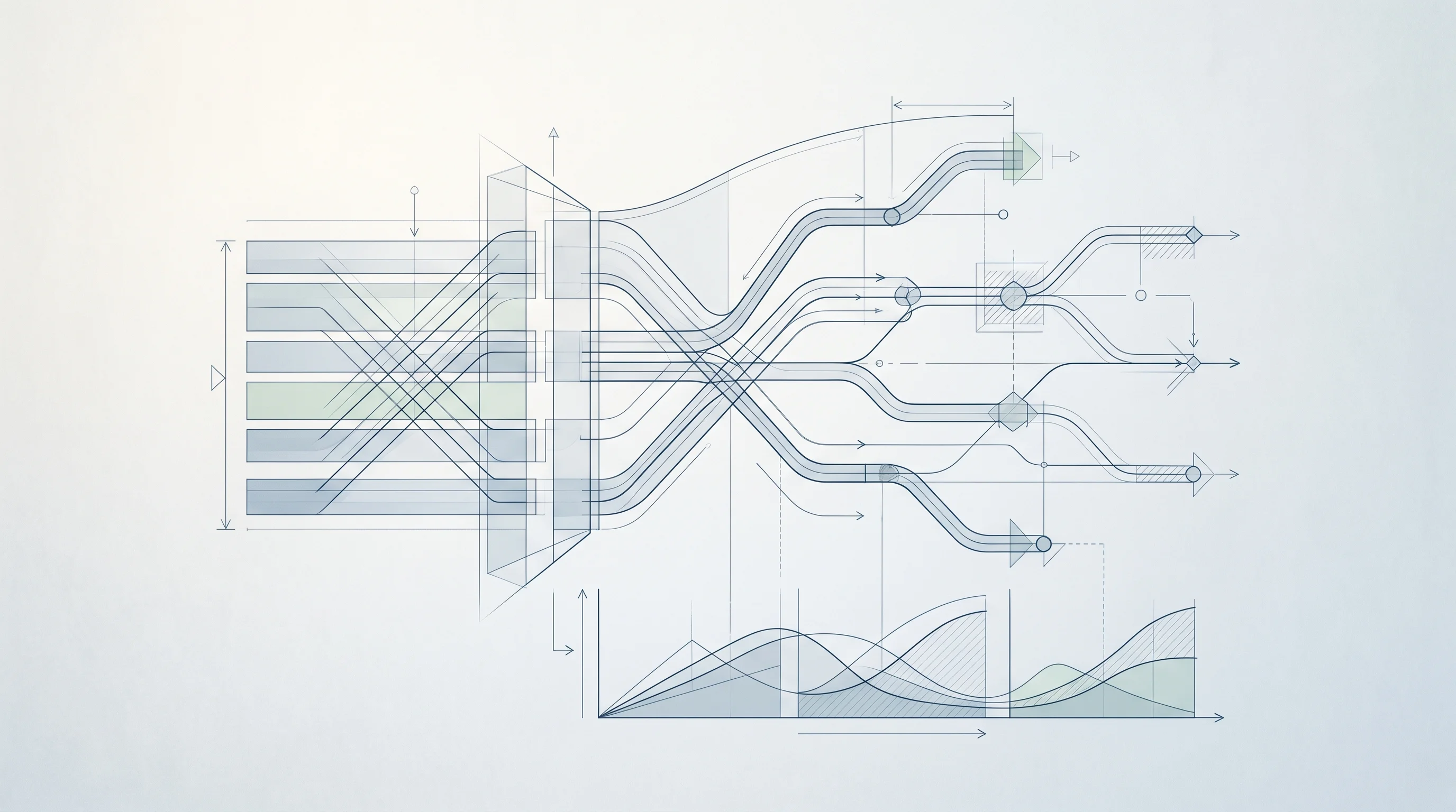 Digital illustration for article section "Content Section 2" in "Otter Health raises $8M to move beyond prior authorization" - A minimalist, conceptual representation of a medical analytics dashboard focusing on treatment decis...