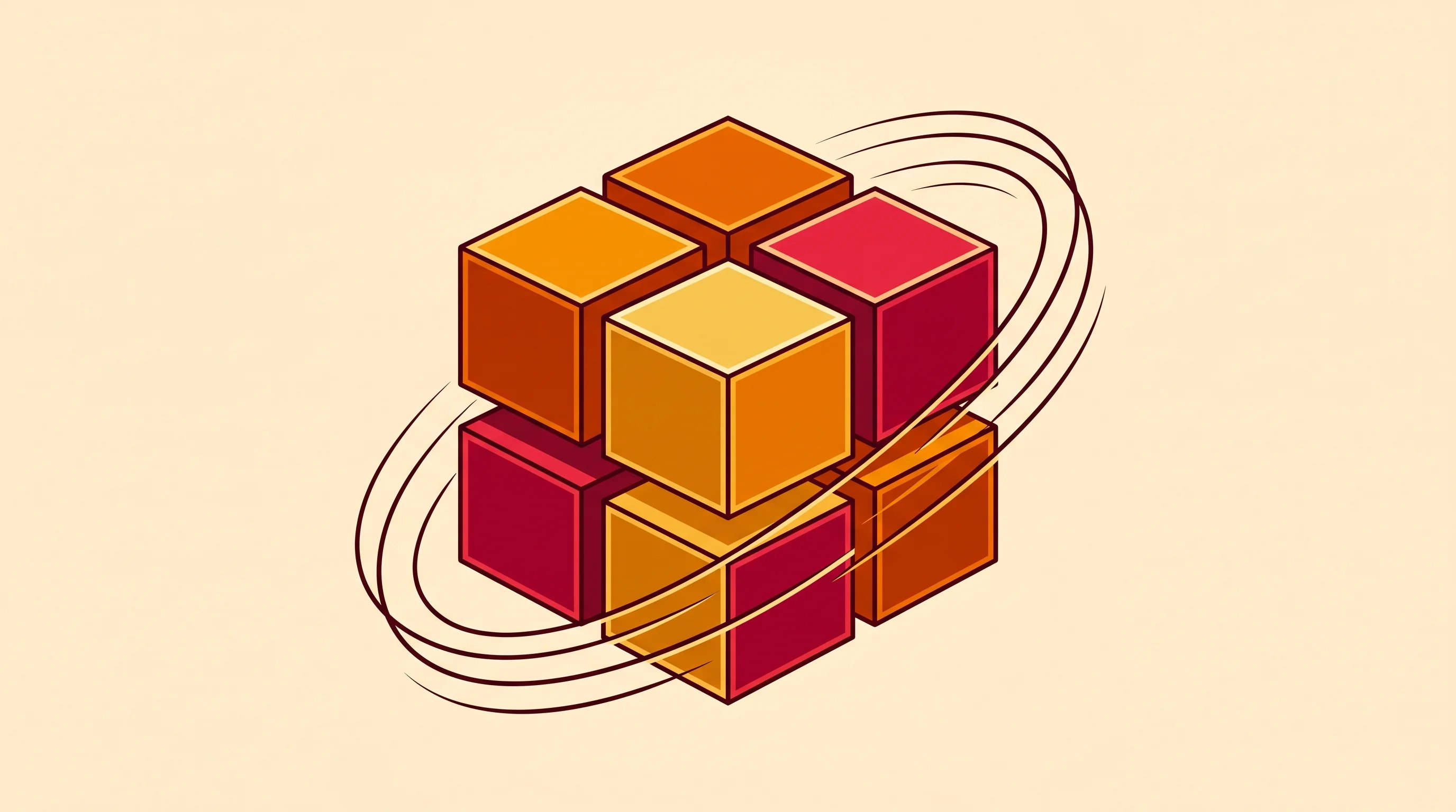 Digital illustration for article section "Selling Speed Without Losing Precision" in "RightNow AI speeds agent inference 3x with GPU optimization" - A minimalist and conceptual illustration of eight sleek, perfectly aligned geometric blocks arranged...