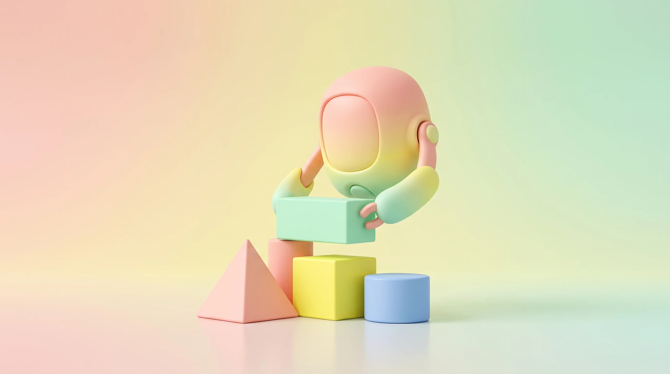 Digital illustration for article section "Content Section 3" in "Aerium raises $2.5M to build AI workforce for manufacturers" - A clean, minimalist 3D conceptual illustration representing an "AI workforce" integrating with the p...