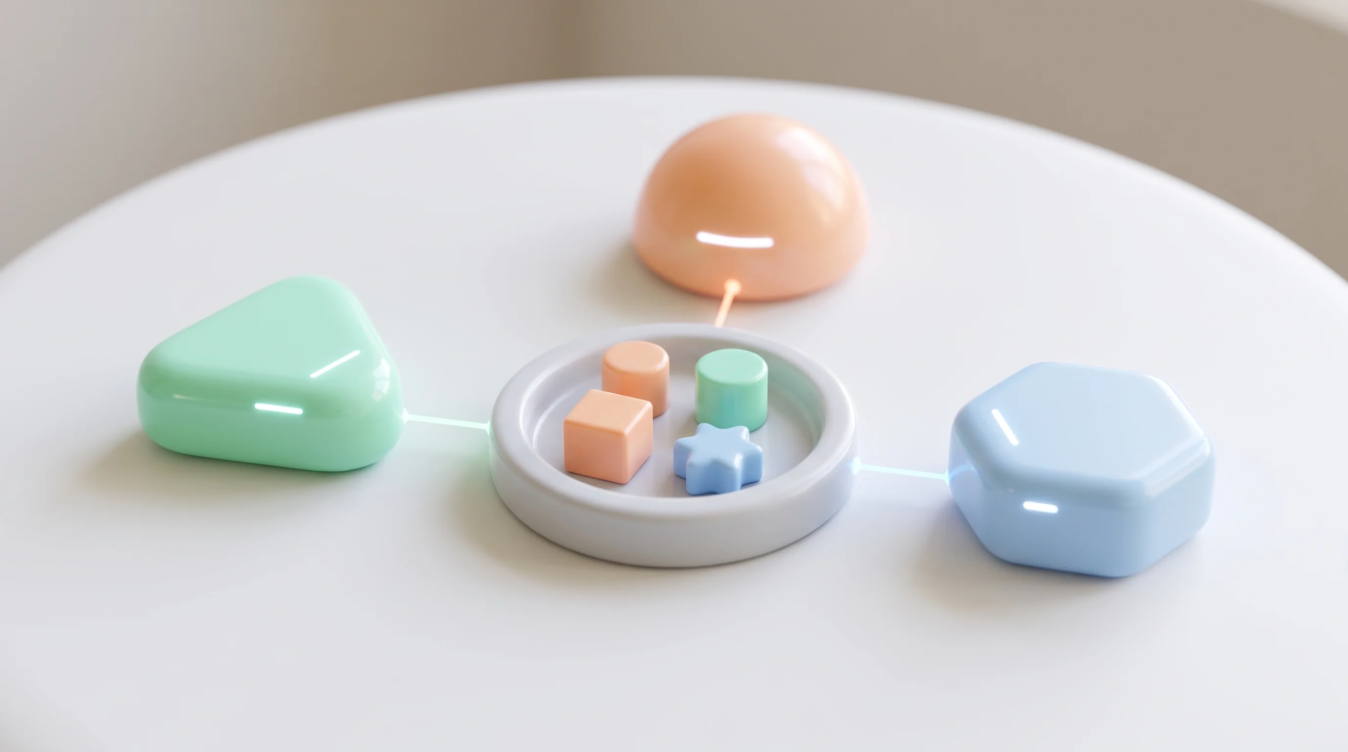 Digital illustration for article section "Content Section 3" in "Roma launches self-executing to-do list from Loom alumni" - A clean, minimalist conceptual representation of multiple AI assistants coordinating through a share...