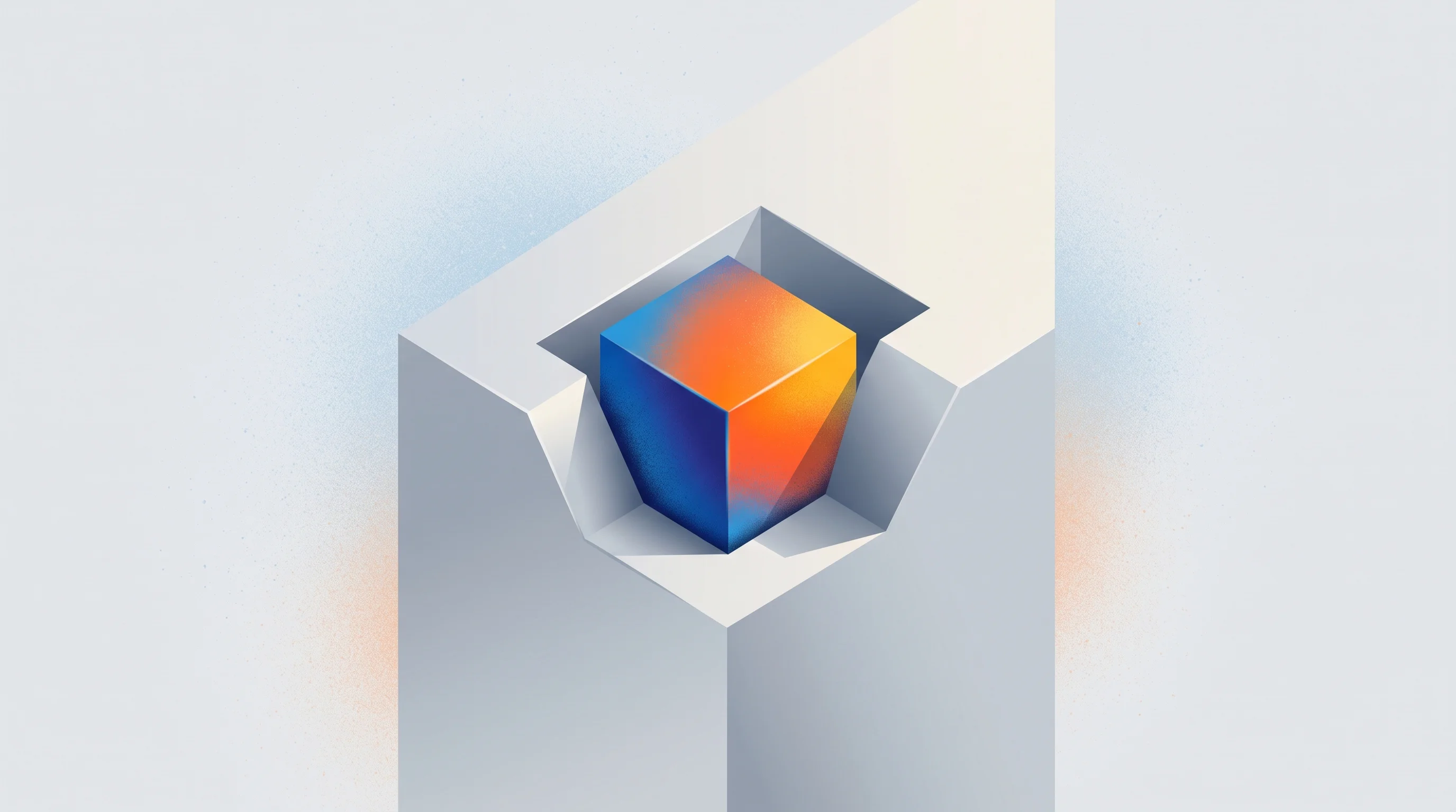 Digital illustration for article section "Why Focus didn't build it themselves" in "Nevis secures Focus Financial's $500B AUM as client" - A clean, minimalist conceptual image symbolizing the strategic decision to adopt a ready-made, flexi...