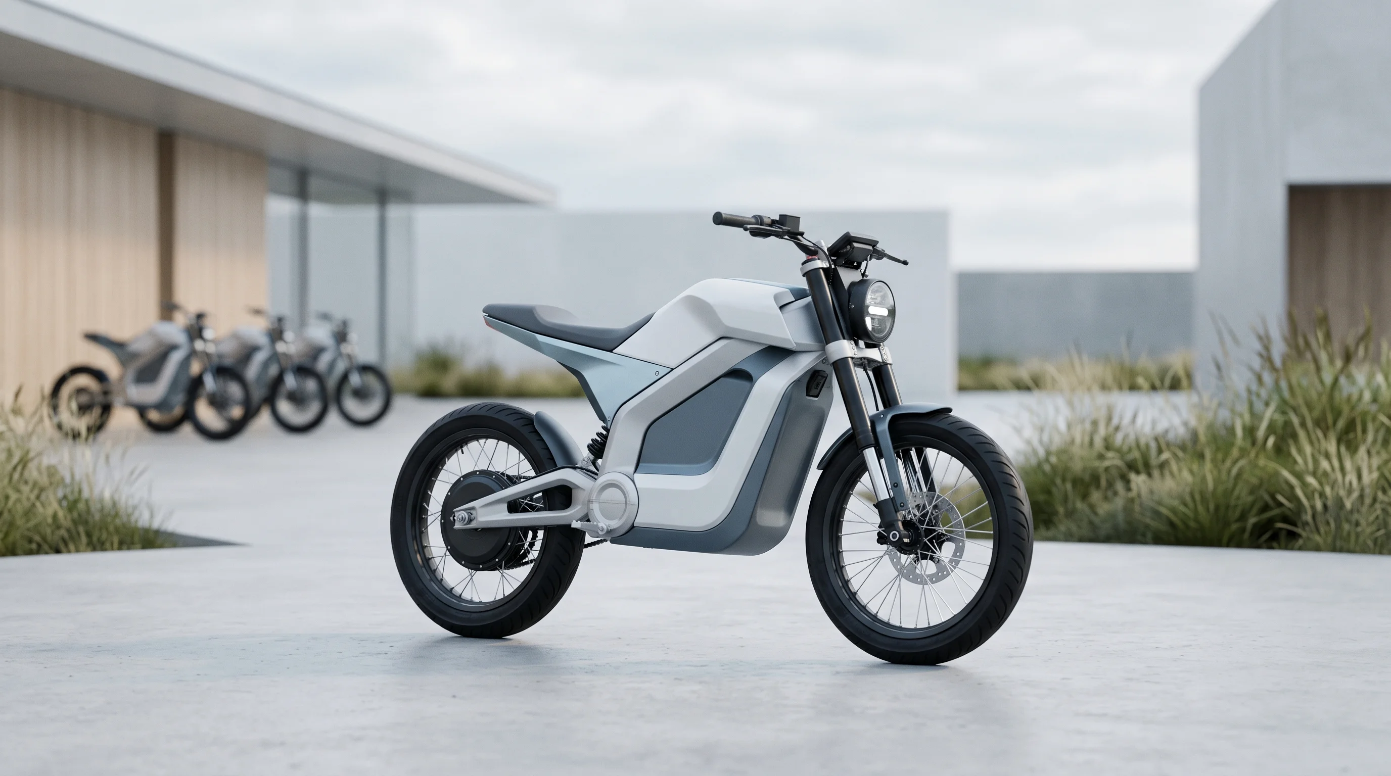 Digital illustration for article section "Content Section 2" in "MAX extends Series B3 to $29M for African EV mobility" - A sleek, modern electric motorcycle stands as the strong central focal point, representing a rapidly...