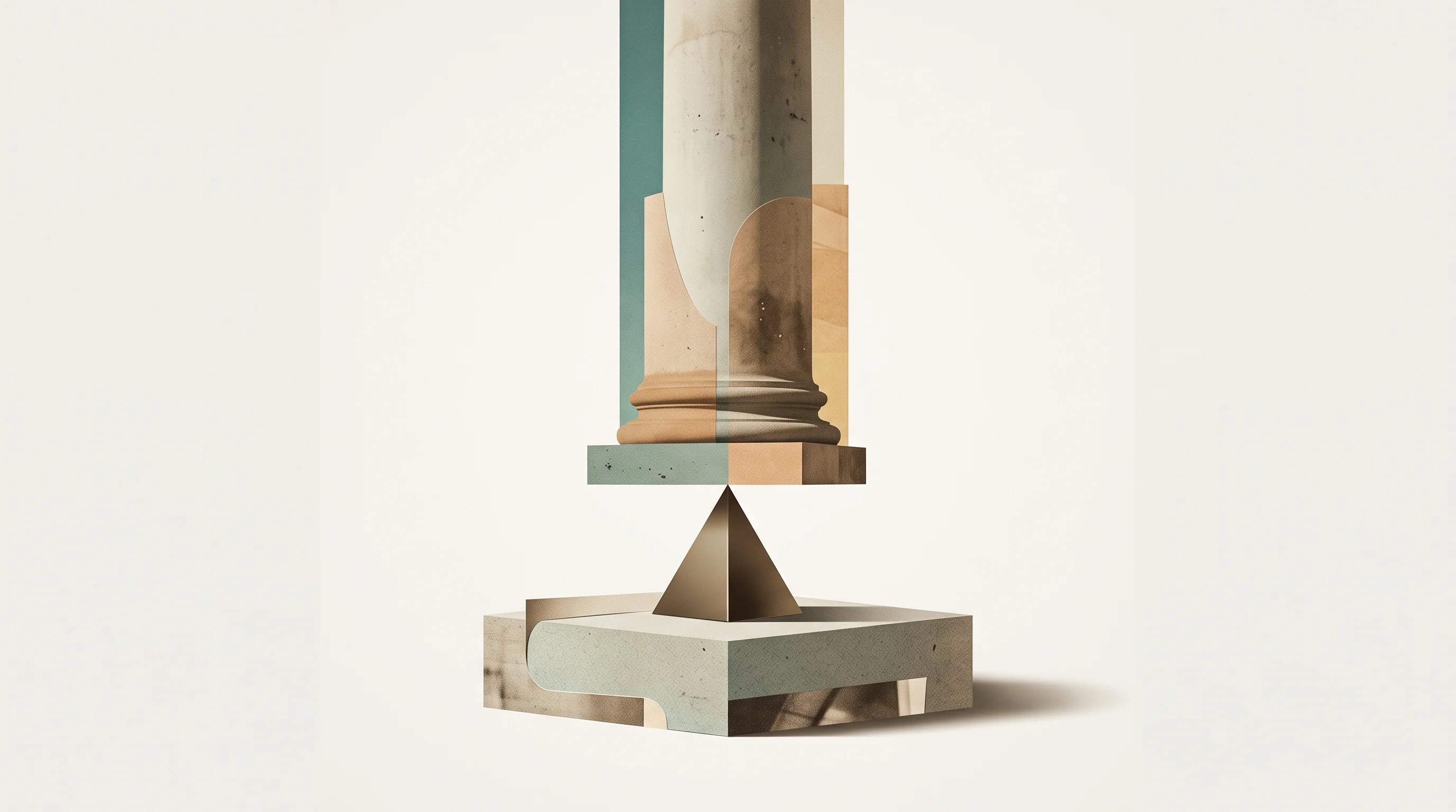 Digital illustration for article section "A Research Bet on Architectural Leverage" in "Tilo launches AI-native Linux OS cutting agent costs 15x" - A minimalist and conceptual visual representation of architectural leverage and robust foundational ...