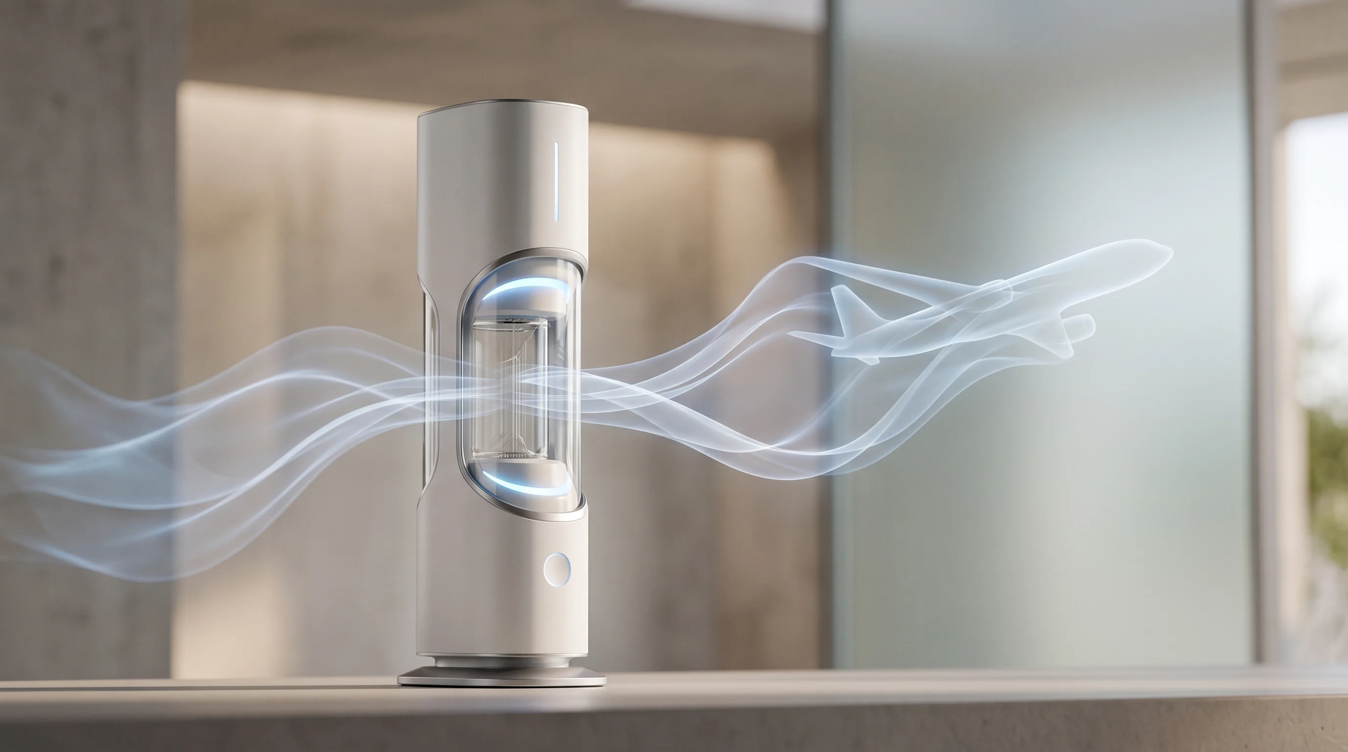 Digital illustration for article section "Content Section 2" in "Austin Sensing raises $11M to detect airspace threats" - A sleek, minimalist deployable edge computing tower elegantly analyzing acoustic signatures, visuali...