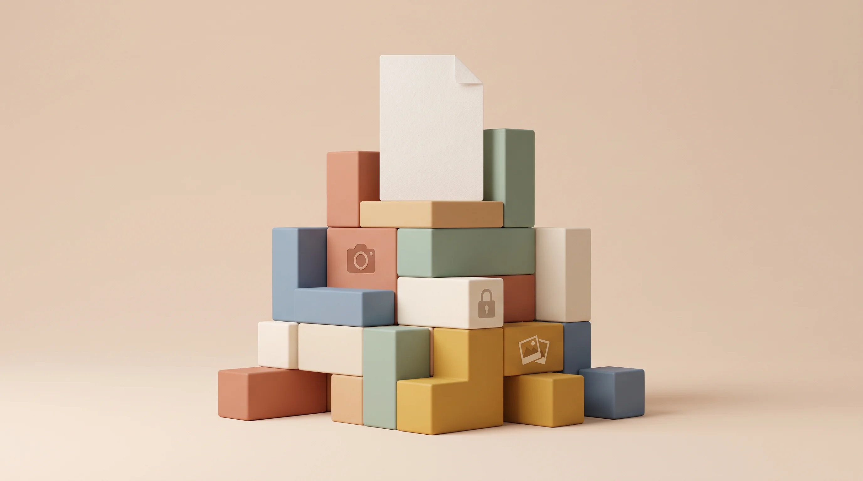 Digital illustration for article section "Content Section 2" in "Latent launches work-tracking app, sees 8x beta growth" - A conceptual, minimalist illustration of a secure privacy policy document gently resting on a beauti...