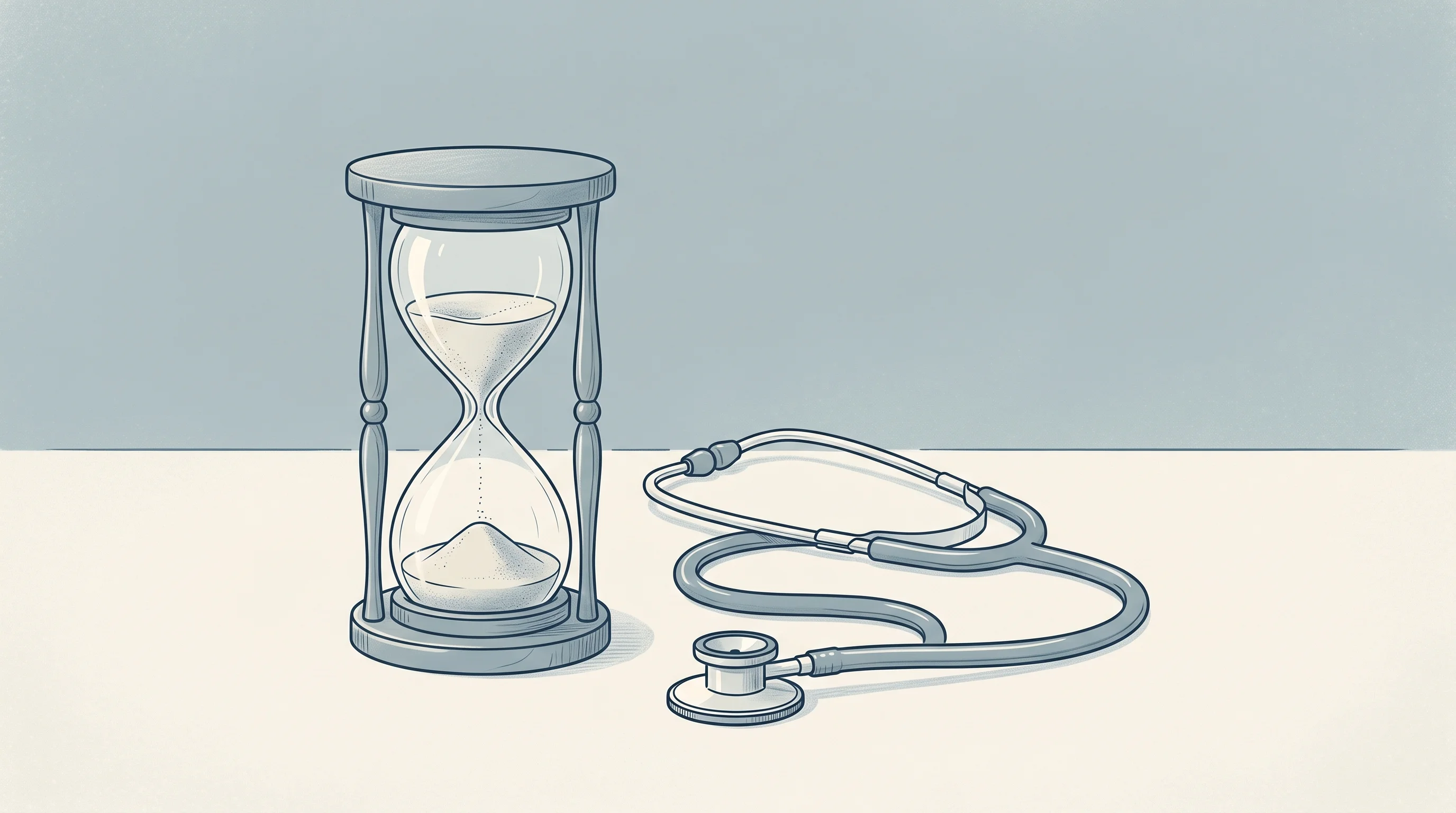 Digital illustration for article section "Content Section 2" in "Sunlight AI raises $17.4M for independent practice OS" - A conceptual neo-vintage illustration symbolizing the balance between clinical care and operational ...