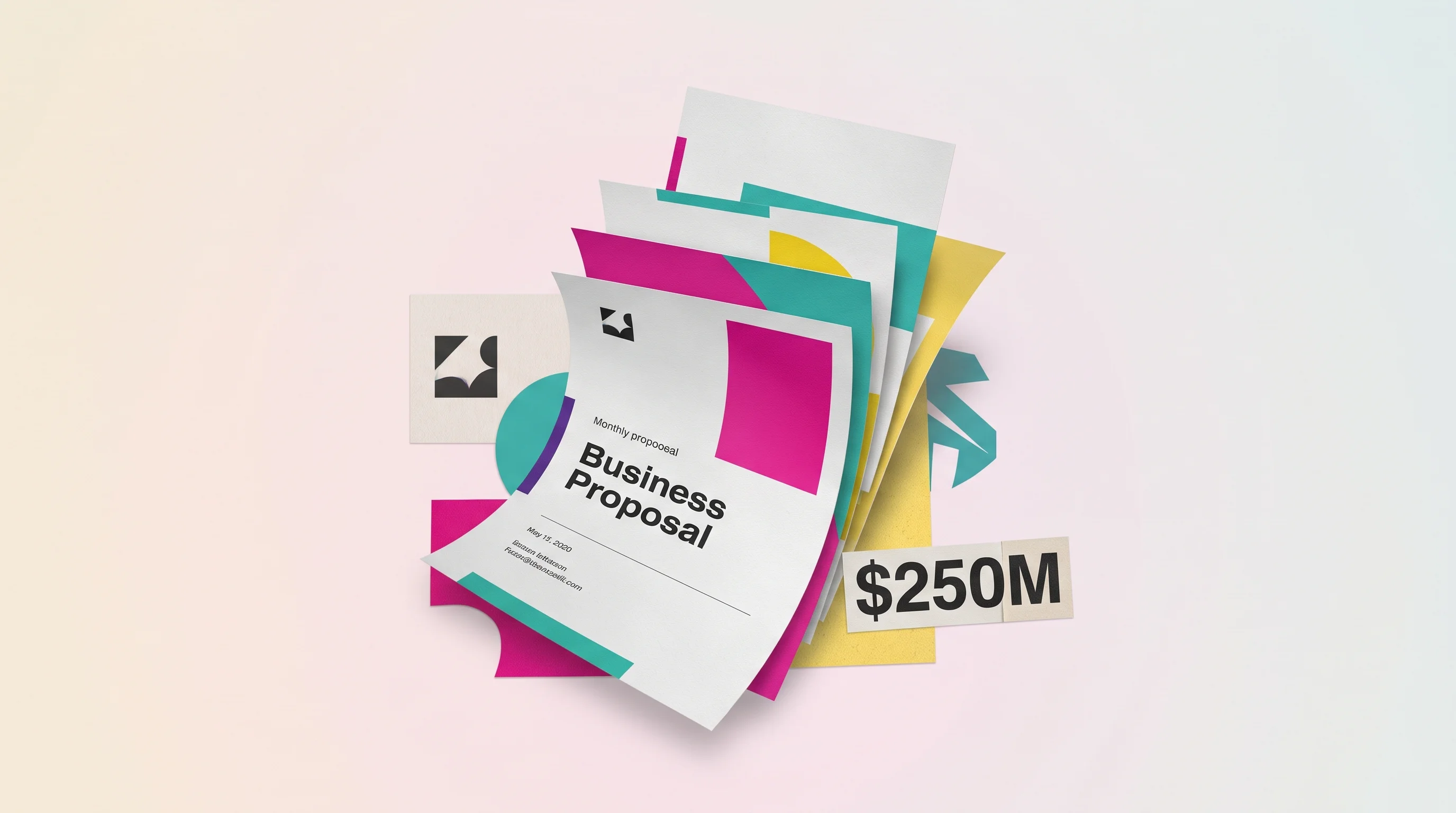 Digital illustration for article section "Traction and customers" in "Chromie launches AI OS to help contractors win federal deals" - A minimalist and highly conceptual visual representing business traction and exponential growth, fea...