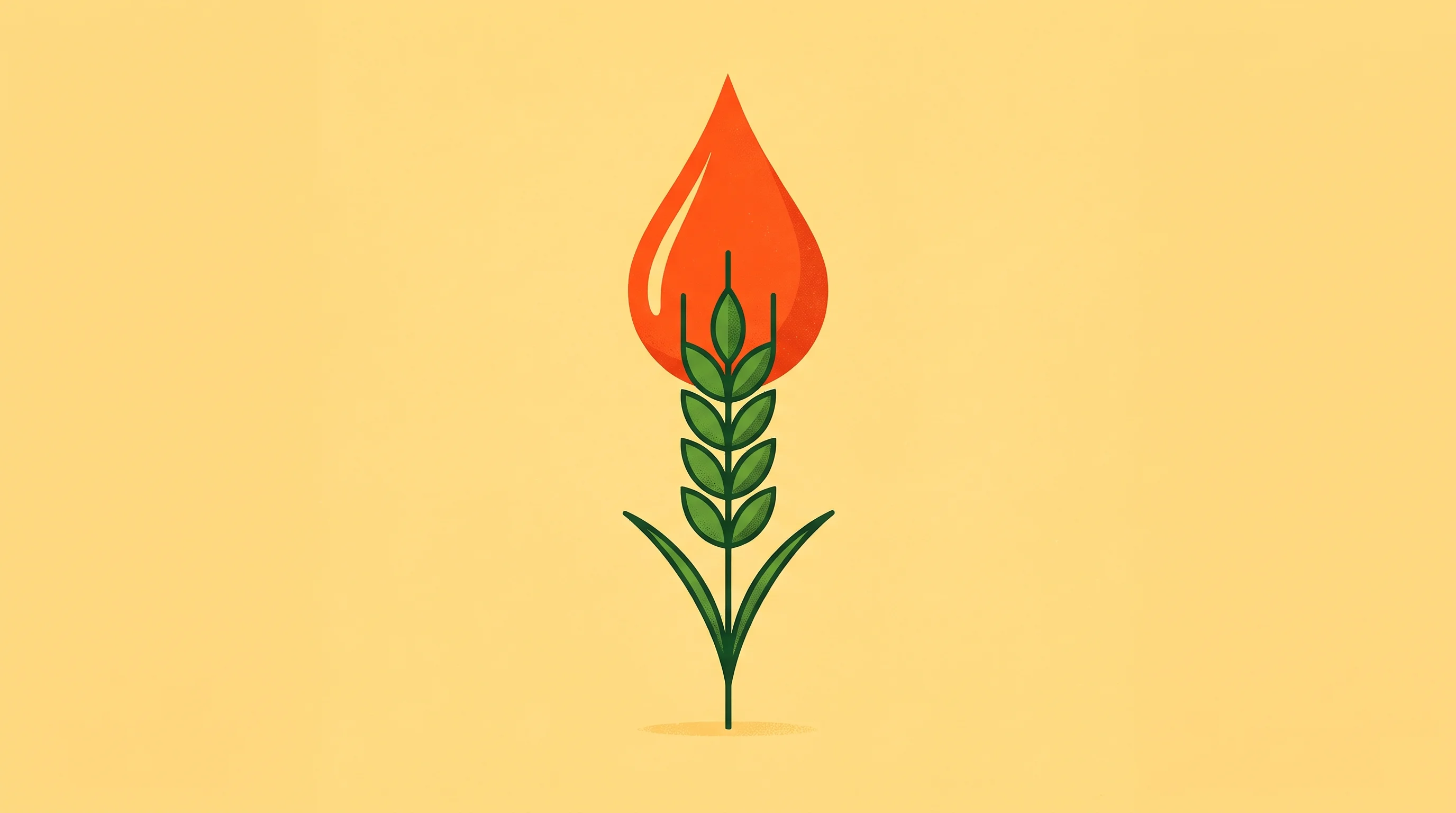 Digital illustration for article section "The pesticide problem" in "Nitroduck builds gene editing platform for every crop" - A clean, minimalist conceptual illustration representing the global pesticide problem in agriculture...