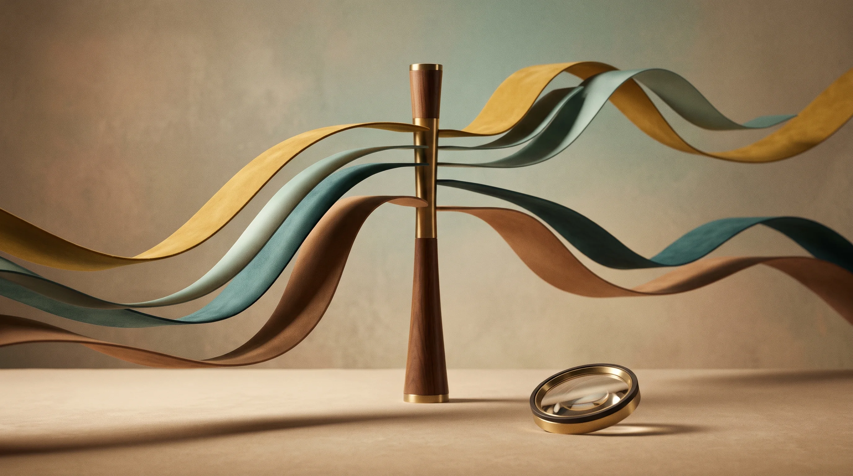 Digital illustration for article section "What the product does" in "Paradev raises $11.5M to run coding agents in parallel" - A minimalist, conceptual scene representing software orchestration, featuring a sleek, central sculp...