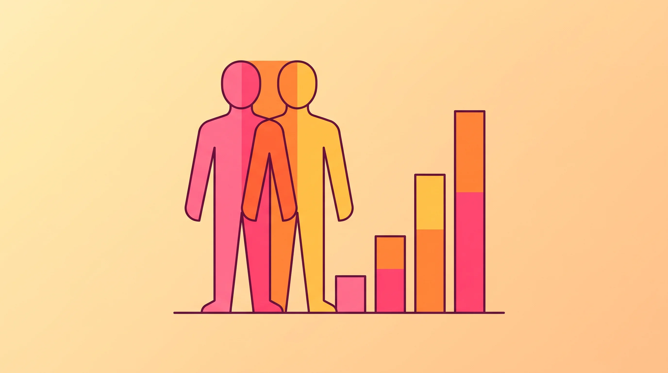 Digital illustration for article section "A crowded field, and a hard problem" in "Atlas Bio raises $10M to run in silico clinical trials with AI" - A modern commercial illustration depicting the concept of digital twins in clinical trials and a com...