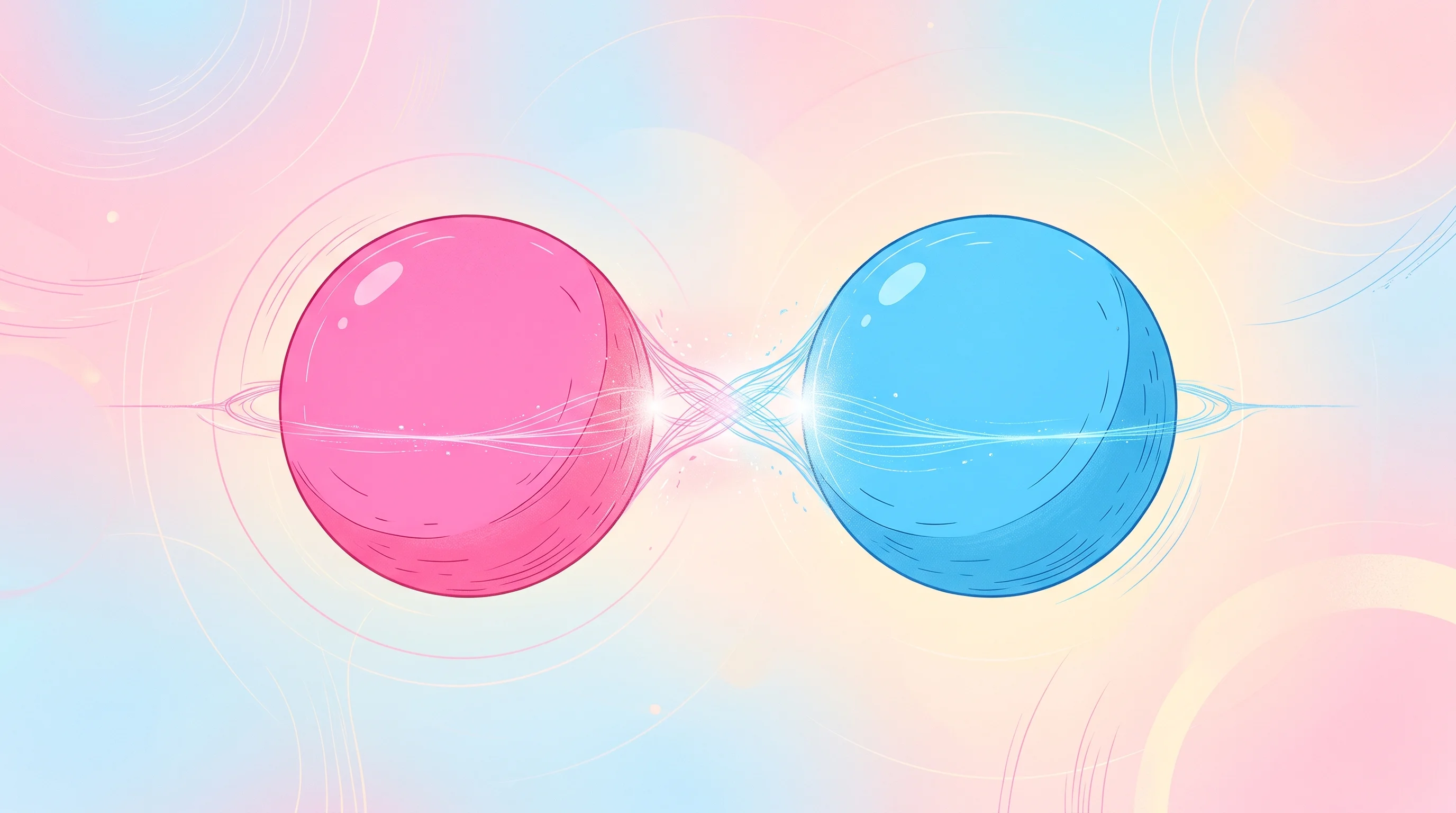 Digital illustration for article section "What the software does" in "QuantrolOx raises $13M to automate quantum computer control" - A conceptual, modern representation of quantum software calibration, featuring two perfectly aligned...