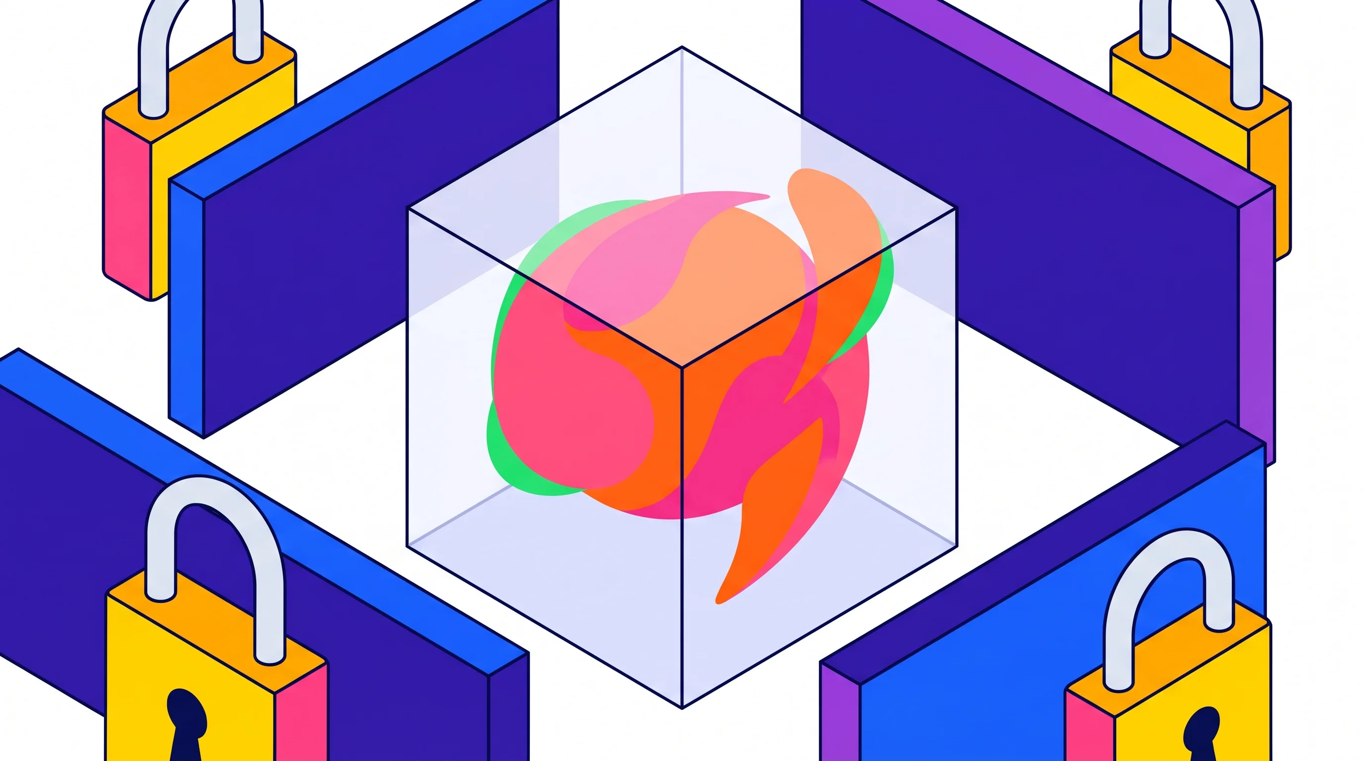 Digital illustration for article section "Pressure from security officials and regulators" in "Superserve launches VMs for AI agents, now at 100K+ weekly runs" - A clean, minimal flat vector style illustration depicting a secure sandboxed environment represented...