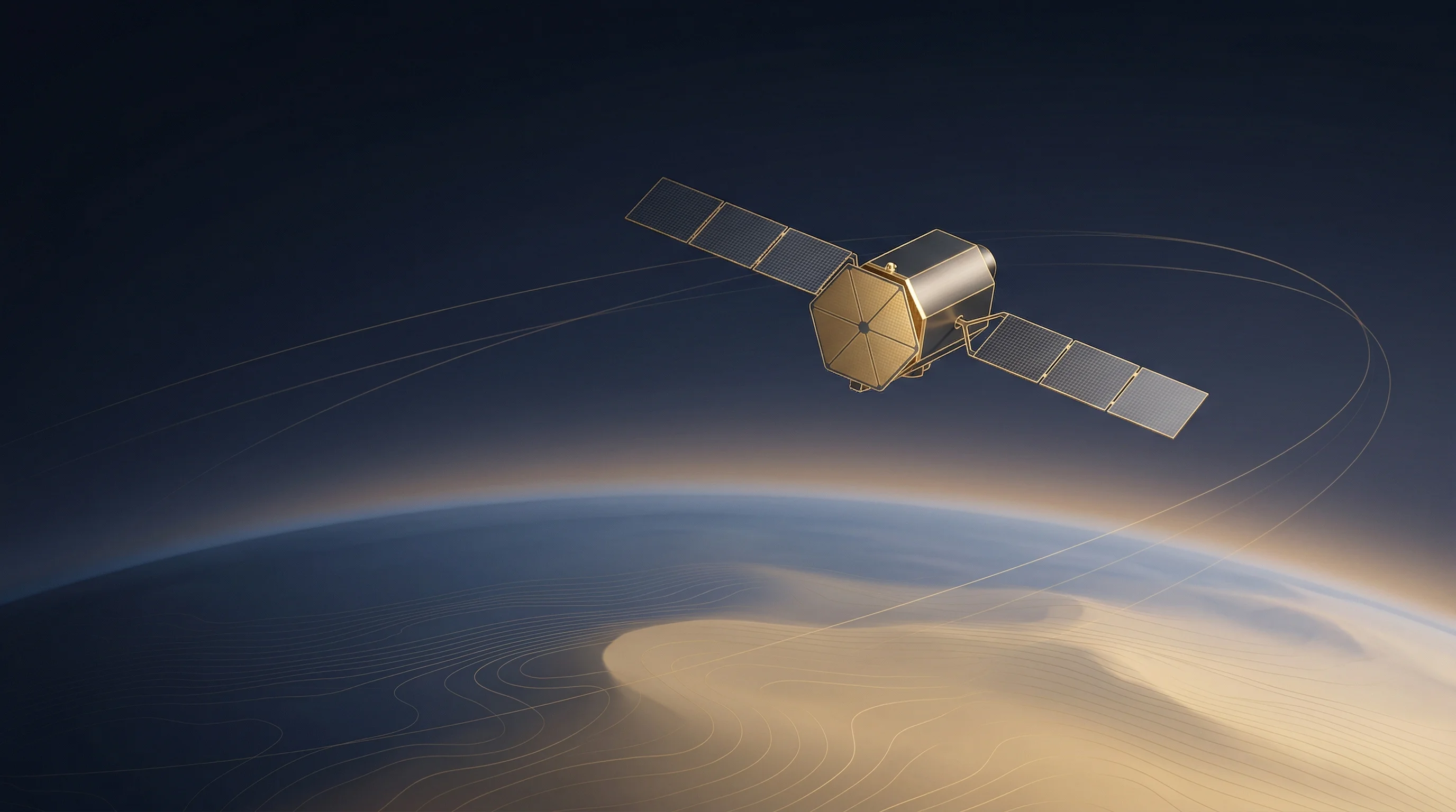 Digital illustration for article section "Content Section 3" in "Antaris Lands $28M Series A to Scale AI Platform for Satellites"